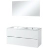 Meuble Ice duo miroir sans éclairage 120cm coloris blanc brillant