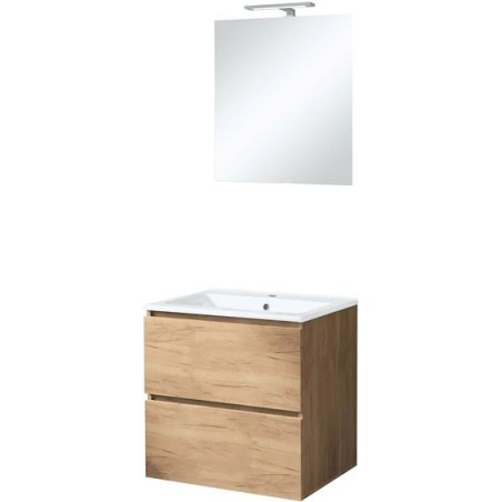 Meuble Ice duo miroir avec éclairage 60cm coloris chêne gris