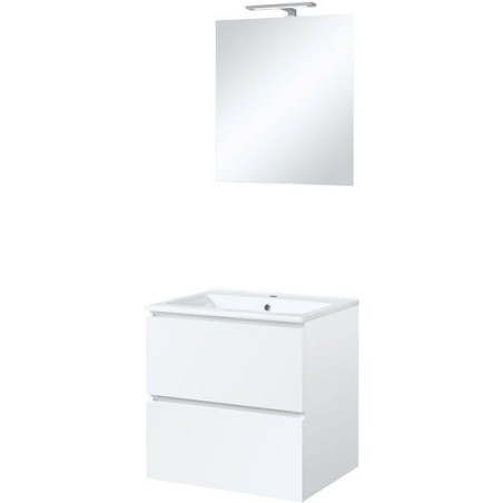 Meuble Ice duo miroir avec éclairage 60cm coloris blanc brillant