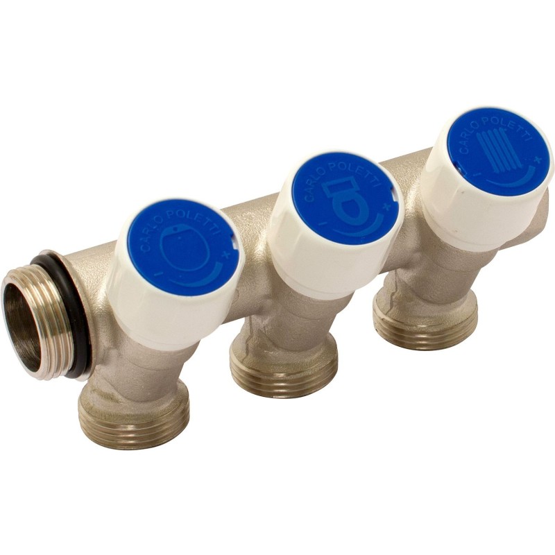 Uni.collector 3/4" - 3xec3/4 avec robinets d'arrêt