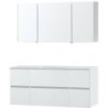 Meuble Molto 140 1 lavabo solid avec armoire de toilette coloris poudre blanc