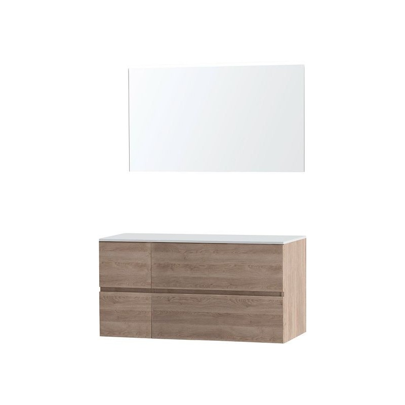 Meuble Molto 125 pour lavabo à poser solid coloris chêne massif