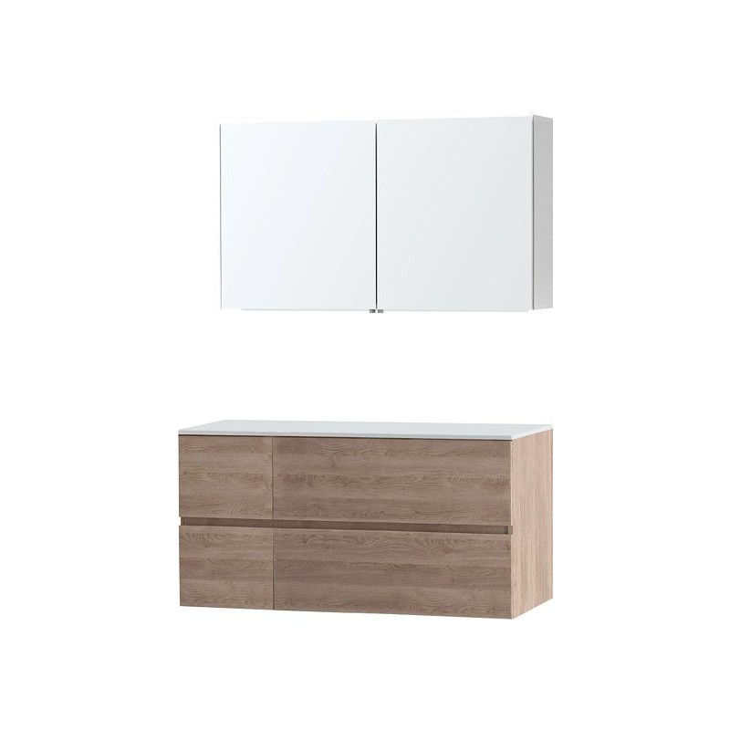 Meuble Molto 125 pour lavabo à poser solid coloris chêne massif