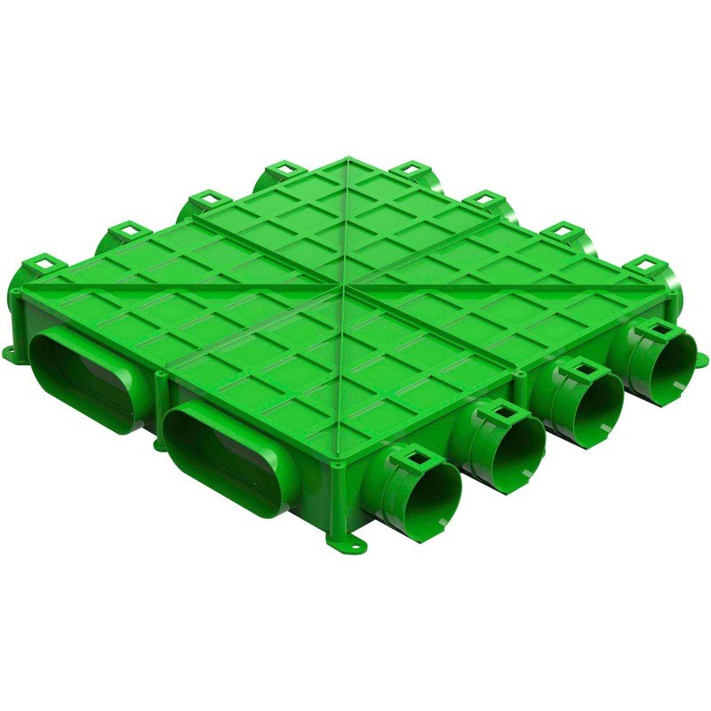 Duco caisson de distribution conduits flexible sol 12x63 pour 2xconduit oval ducoflex