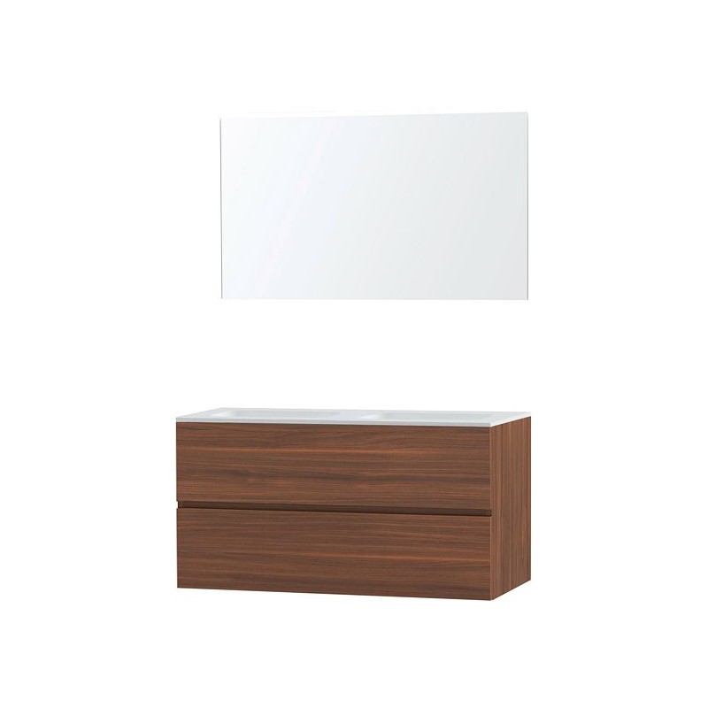 Meuble molto noyer 120 solide miroir