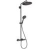 Hansgrohe colonne de douche+ thermostat croma select S 280 1jet ecosmart noir mat 9 litre/minute