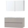 Meuble Molto 120 porcelaine avec armoire de toilette coloris poudre gris