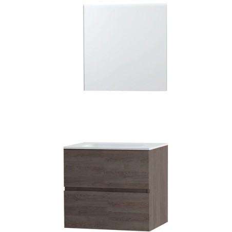 Meuble Molto 70 solid avec mirori coloris chêne gris