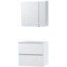 Meuble Molto 70 solid avec armoire de toilette coloris poudre blanc