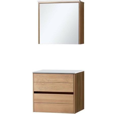 Meuble Molto 70 pour lavabo à poser  solid coloris chêne massif