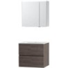 Meuble Molto 70 porcelaine avec armoire de toilette coloris chêne gris