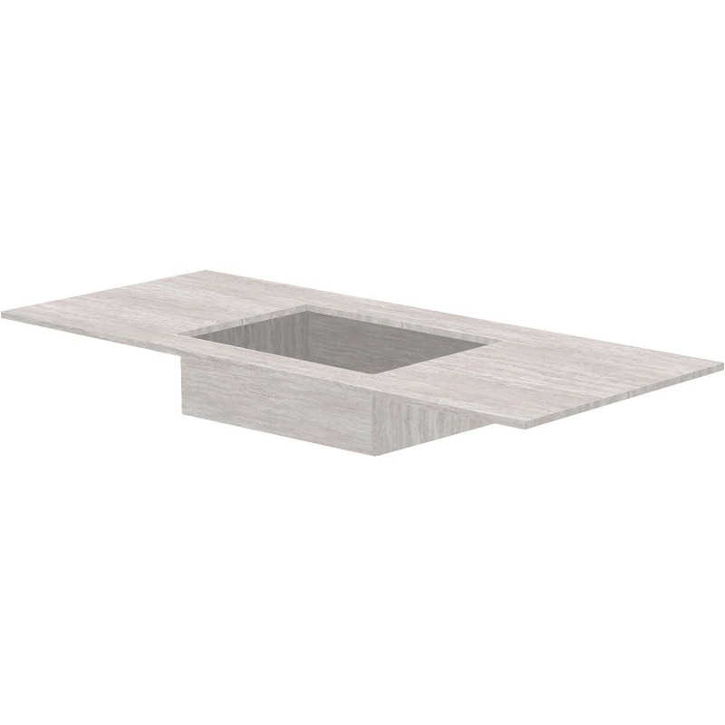 Tablette marbre céramique Puro Puro lavabo S central L120 H1,2 sans trou robinet travertin