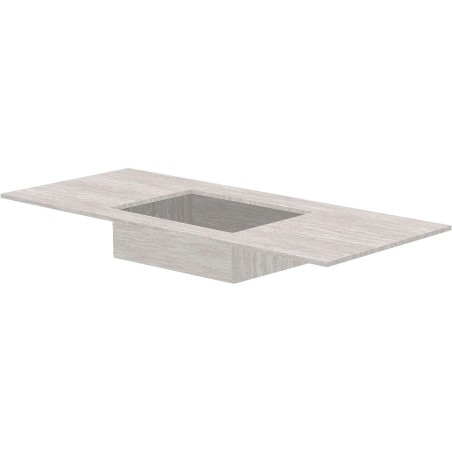Tablette marbre céramique Puro Puro lavabo S central L120 H1,2 sans trou robinet travertin