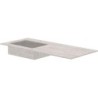 Tablette marbre céramique Puro lavabo S gauche L120 H1,2 +trou robinet travertin