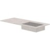 Tablette marbre céramique Puro lavabo S droite L120 H1,2 sans trou robinet travertin