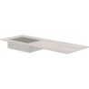 Tablette marbre céramique Puro lavabo S gauche L140 H1,2 sans trou robinet travertin