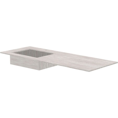 Tablette marbre céramique Puro lavabo S gauche L140 H1,2 +trou robinet travertin