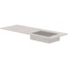 Tablette marbre céramique Puro lavabo S droite L140 H1,2 sans trou robinet travertin