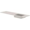 Tablette marbre céramique Puro lavabo S droite L180 H1,2 sans trou robinet travertin