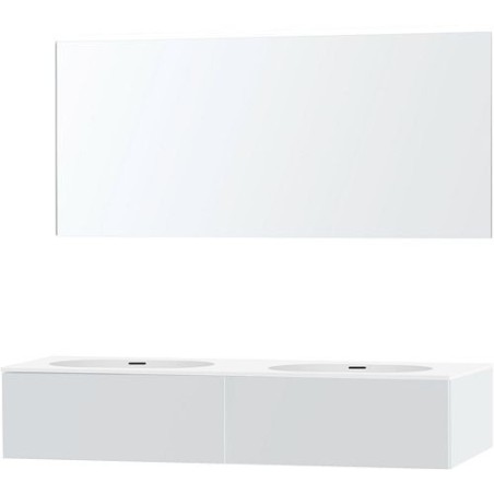 Meuble puro duo blanc 160 1 tiroir xonyx miroir