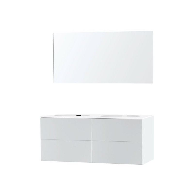 Meuble puro duo blanc 140 xonyx miroir