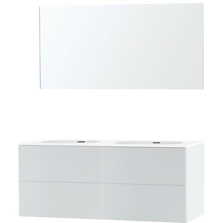 Meuble puro duo blanc 140 xonyx miroir