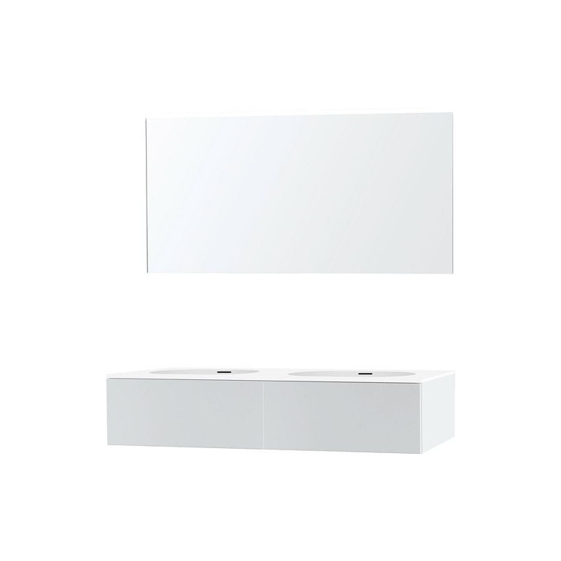 Meuble puro duo blanc 140 1 tiroir xonyx miroir