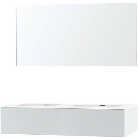 Meuble puro duo blanc 140 1 tiroir xonyx miroir