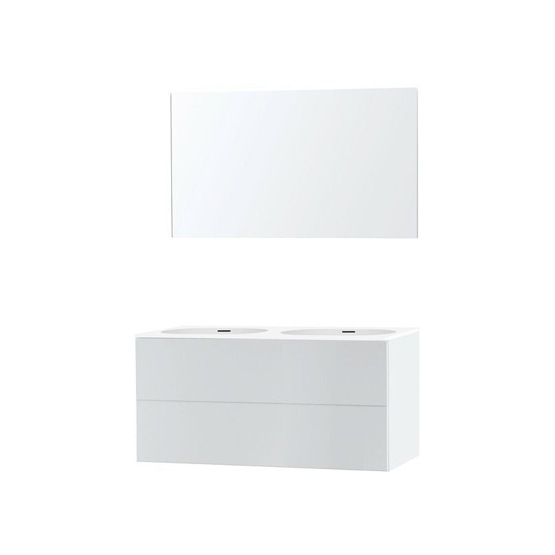 Meuble puro duo blanc 120 xonyx miroir