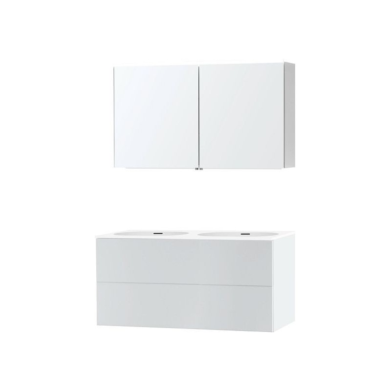 Meuble puro duo blanc 120 xonyx armoire toilette