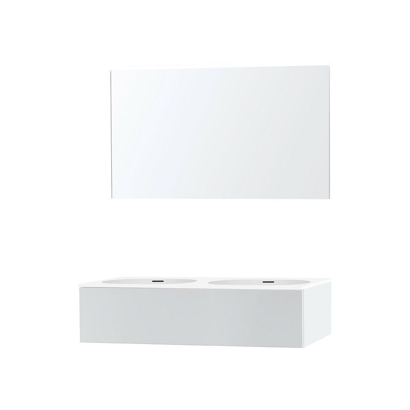 Meuble puro duo blanc 120 1 tiroir xonyx miroir