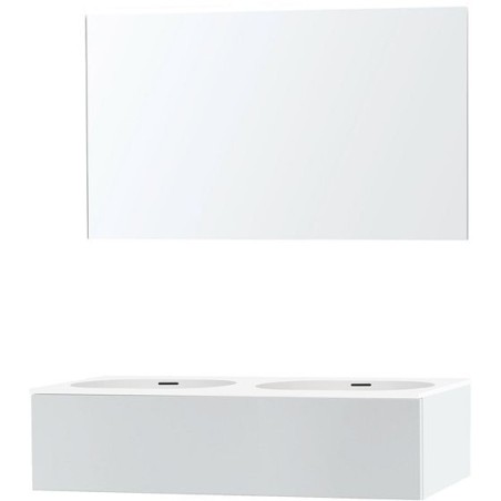 Meuble puro duo blanc 120 1 tiroir xonyx miroir
