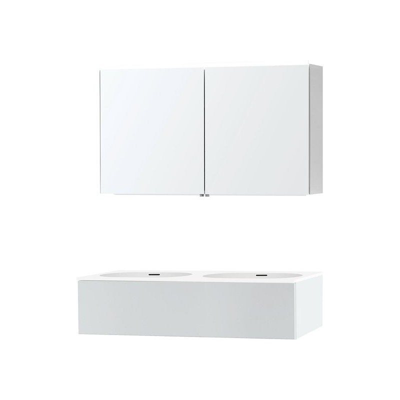 Meuble puro duo blanc 120 1 tiroir xonyx armoire toilette