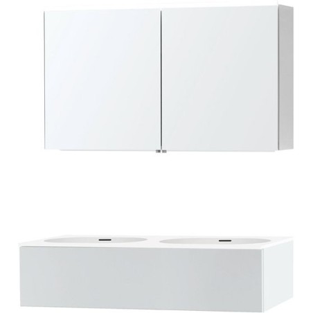 Meuble puro duo blanc 120 1 tiroir xonyx armoire toilette