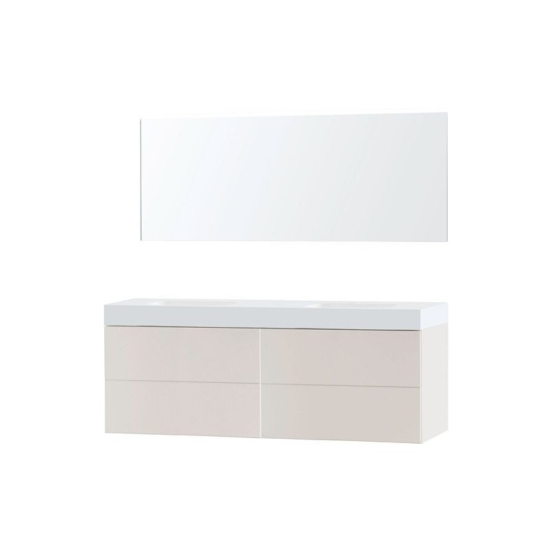 Meuble puro duo beige satin 180 solide puro miroir
