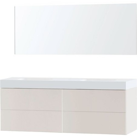 Meuble puro duo beige satin 180 solide puro miroir