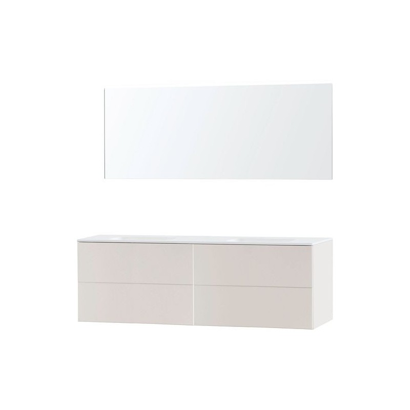 Meuble puro duo beige satin 180 solide molto miroir