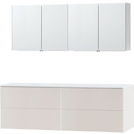 Meuble puro duo beige satin 180 solide à poser armoire toilette