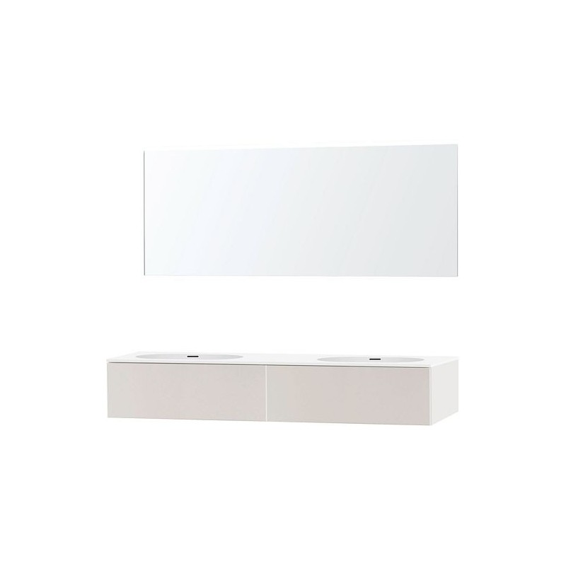 Meuble puro duo beige satin 180 1 tiroir xonyx miroir