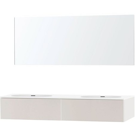 Meuble puro duo beige satin 180 1 tiroir xonyx miroir