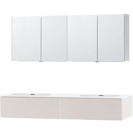 Meuble puro duo beige satin 180 1 tiroir xonyx armoire toilette