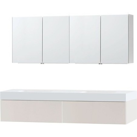 Meuble puro duo beige satin 180 1 tiroir solide puro armoire toilette