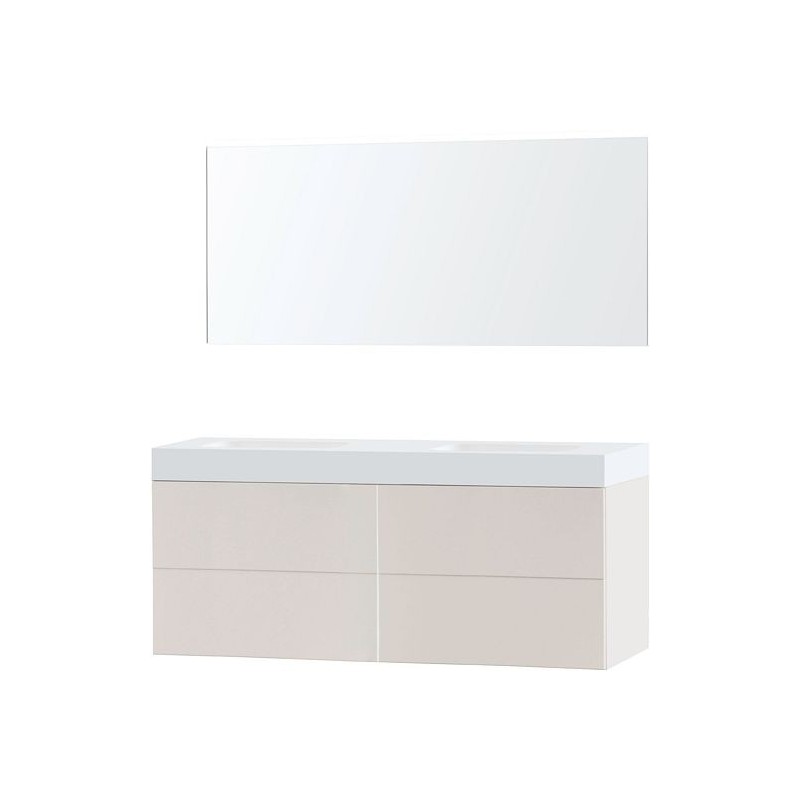 Meuble puro duo beige satin 160 solide puro miroir
