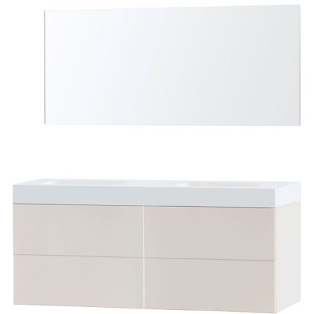 Meuble puro duo beige satin 160 solide puro miroir