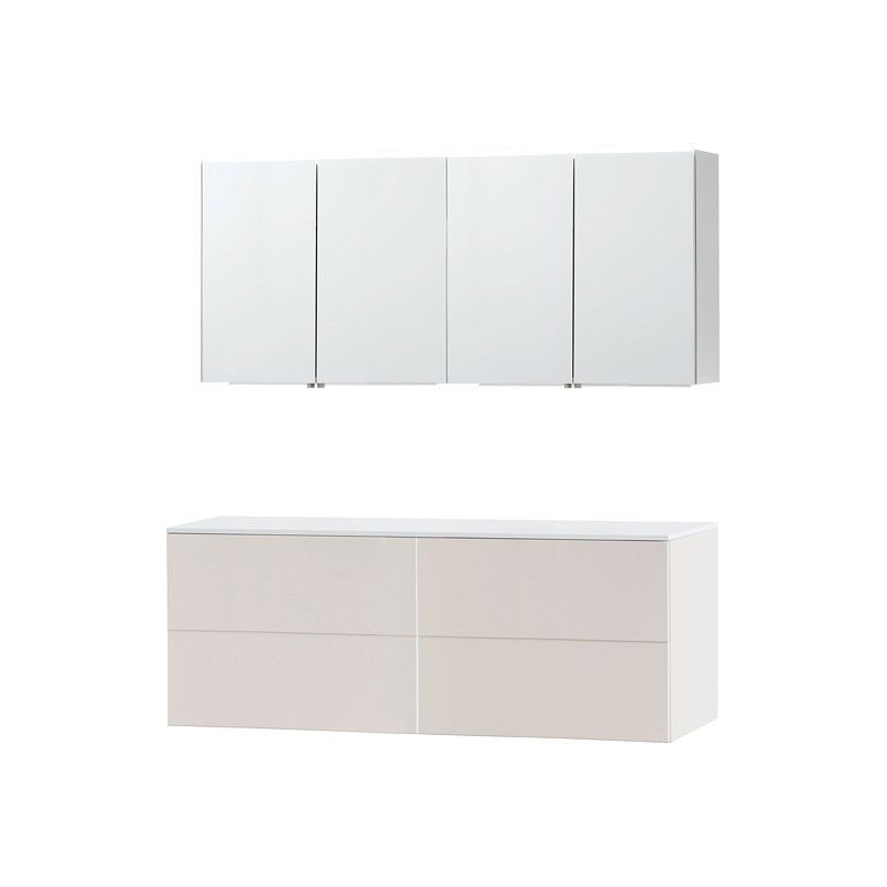 Meuble puro duo beige satin 160 solide à poser armoire toilette