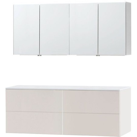Meuble puro duo beige satin 160 solide à poser armoire toilette