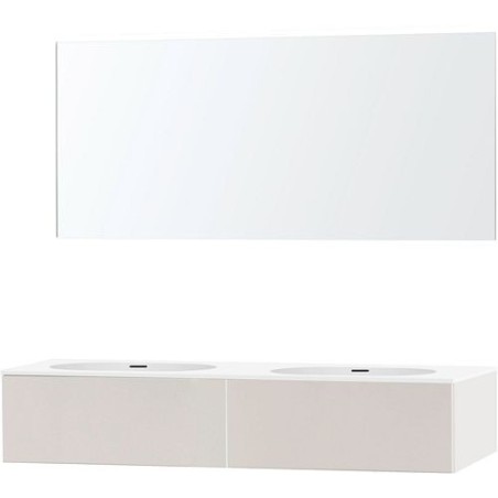 Meuble puro duo beige satin 160 1 tiroir xonyx miroir