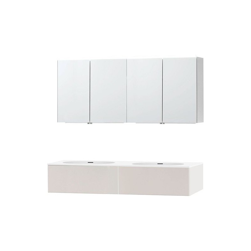 Meuble puro duo beige satin 160 1 tiroir xonyx armoire toilette