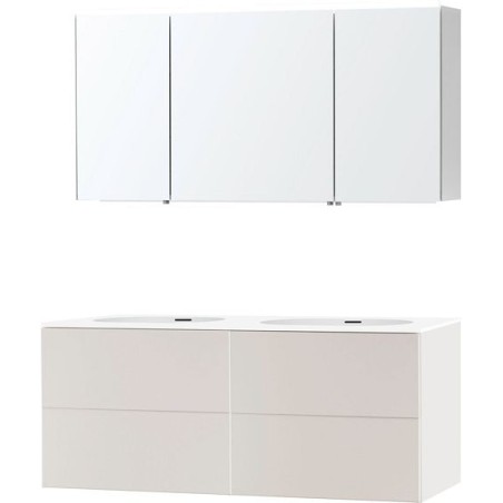 Meuble puro duo beige satin 140 xonyx armoire toilette