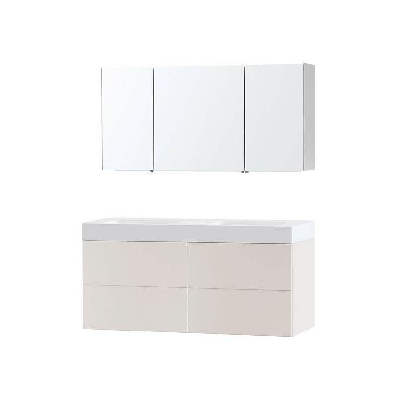 Meuble puro duo beige satin 140 solide puro armoire toilette